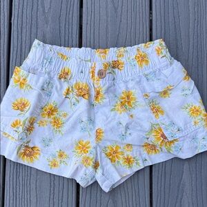 Old Navy White Shorts with Yellow Floral Print